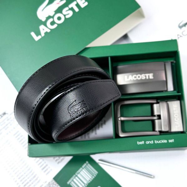 Чоловічий подарунковий набір LACOSTE ремінь із двома пряжками з натуральної шкіри 989 фото