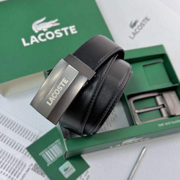 Чоловічий подарунковий набір LACOSTE ремінь із двома пряжками з натуральної шкіри 989 фото