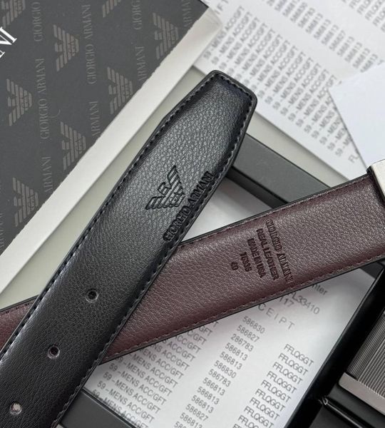 Мужской подарочный набор ARMANI ремень с двумя пряжками из натуральной кожи 315 фото