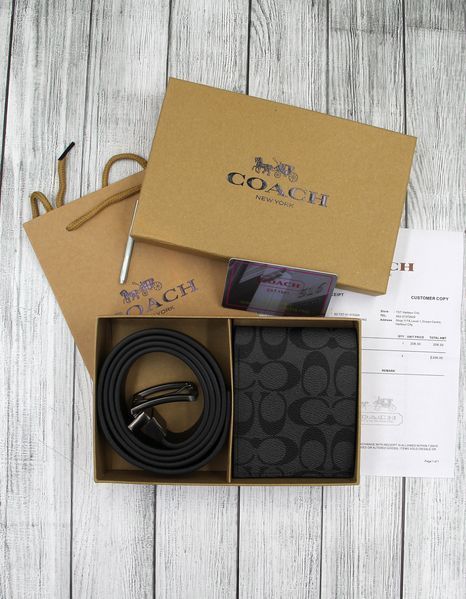 Ремінь і Гаманець COACH Чоловічий Подарунковий Набір нб8 фото