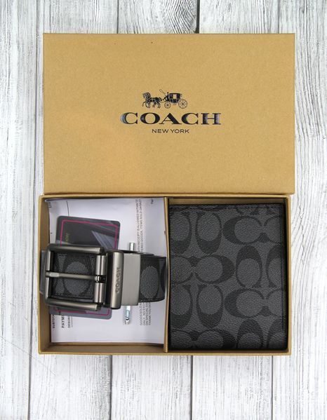 Ремінь і Гаманець COACH Чоловічий Подарунковий Набір нб8 фото
