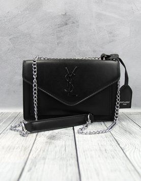 Жіноча Сумка Yves Saint Laurent шкіряна Чорна смк57 фото
